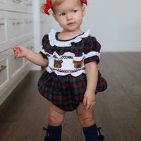 Teddy Tartan Ruffle Romper