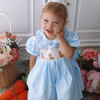 Rosie Handsmocked Blueberry Stripe Dress
