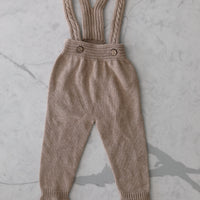 Knit Shoulder Strap Pants- Camel
