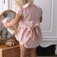 Alora Velvet Puff Sleeve Romper
