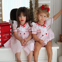 Merry Cherry Handsmocked Romper * Pre-order October *