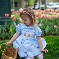 Rosie Handsmocked Blueberry Stripe Dress