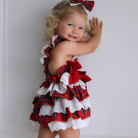 Classic Tartan Ruffle Romper * Pre-Order September