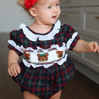 Teddy Tartan Ruffle Romper