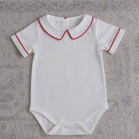 Red Piped Collar Bodysuit *Pre-Oreder October