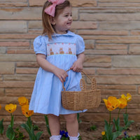 Rosie Handsmocked Blueberry Stripe Dress