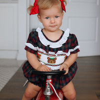 Teddy Tartan Ruffle Romper