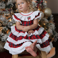 Classic Tartan & Lace Puff Dress * Pre-Order September