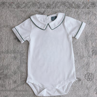 Forest Green Piped Collar Bodysuit