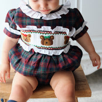 Teddy Tartan Ruffle Romper