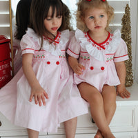 Merry Cherry Handsmocked Romper * Pre-order October *