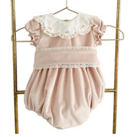 Alora Velvet Puff Sleeve Romper
