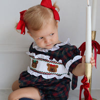 Teddy Tartan Ruffle Romper