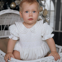 Alaska Handsmocked Linen Romper *Pre Order October