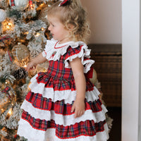 Classic Tartan & Lace Puff Dress * Pre-Order September