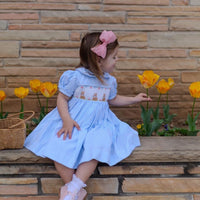Rosie Handsmocked Blueberry Stripe Dress