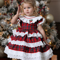 Classic Tartan & Lace Puff Dress * Pre-Order September