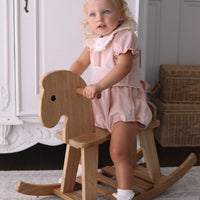 Alora Velvet Puff Sleeve Romper