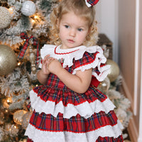 Classic Tartan & Lace Puff Dress * Pre-Order September