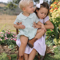 George Handsmocked Romper