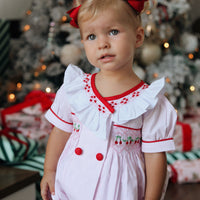 Merry Cherry Handsmocked Romper * Pre-order October *