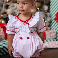Merry Cherry Handsmocked Romper * Pre-order October *