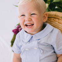 Carter Gingham Buster Suit- Baby Blue Gingham