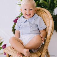 Carter Gingham Buster Suit- Baby Blue Gingham