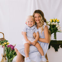 Carter Gingham Buster Suit- Baby Blue Gingham