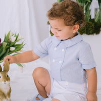 Carter Gingham Buster Suit- Baby Blue Gingham