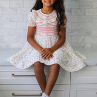 Emilie Rosebud Handsmocked Dress
