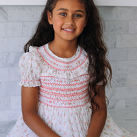 Emilie Rosebud Handsmocked Dress