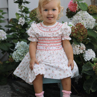 Emilie Rosebud Handsmocked Dress