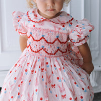 Bunnies and Bows Handsmocked Dress