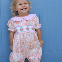 Blooming Baskets & Bunnies Handsmocked Romper