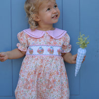 Blooming Baskets & Bunnies Handsmocked Romper