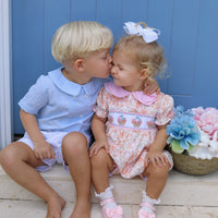 Blooming Baskets & Bunnies Handsmocked Romper