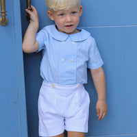 Carter Gingham Buster Suit- Baby Blue Gingham