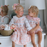 Blooming Baskets & Bunnies Handsmocked Romper