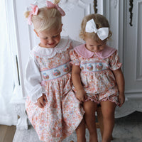 Blooming Baskets & Bunnies Handsmocked Romper