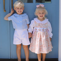 Carter Gingham Buster Suit- Baby Blue Gingham