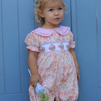 Blooming Baskets & Bunnies Handsmocked Romper