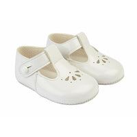 Emily Pram Shoes- White Patent