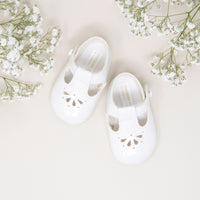 Emily Pram Shoes- White Patent