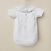 Short Sleeve Ruffle Collar Bodysuit