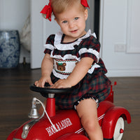 Teddy Tartan Ruffle Romper- *Pre-Order Oct