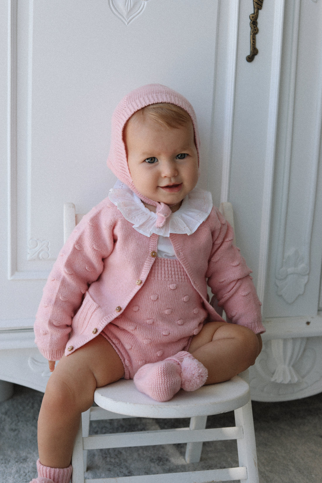 Luna Cashmere & Merino Wool Bloomers & Cardigan Set- Rose