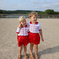 James Handsmocked Jam Pants Set