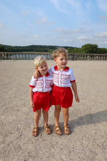James Handsmocked Jam Pants Set