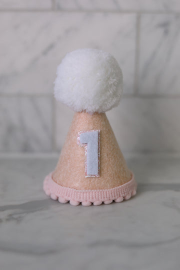 Apricot, Soft Pink & White Birthday Party Hat